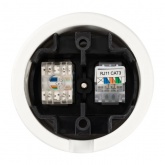 Накладная розетка RJ11+RJ45 двойная TDM Болонь фарфор белый