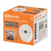 Накладная розетка TV оконечная TDM Болонь фарфор белый