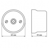 Накладная розетка TV проходная TDM Болонь фарфор белый