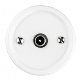 Накладная розетка TV проходная TDM Болонь фарфор белый