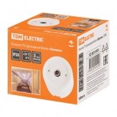 Накладная розетка TV проходная TDM Болонь фарфор белый