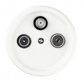 Накладная розетка TV-R-SAT проходная TDM Болонь фарфор белый