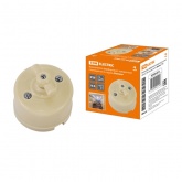 Накладной выключатель 1-клавишный TDM Болонь с ручкой (бантик) 10А фарфор слоновая кость (бежевый)