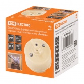 Накладной выключатель 1-клавишный TDM Болонь с ручкой (бантик) 10А фарфор слоновая кость (бежевый)