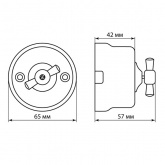Накладной выключатель 1-клавишный перекрёстный TDM Болонь с ручкой (бантик) фарфор слоновая кость (бежевый)