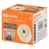 Накладная розетка TV оконечная TDM Болонь фарфор слоновая кость (бежевый)