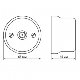Накладная розетка TV оконечная TDM Болонь фарфор слоновая кость (бежевый)