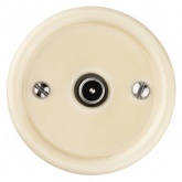 Накладная розетка TV проходная TDM Болонь фарфор слоновая кость (бежевый)