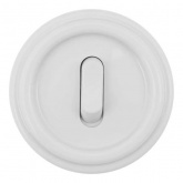 Накладной выключатель 1-клавишный перекрестный Bironi Лизетта пластик белый (клавишный)