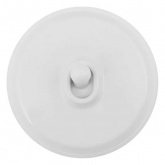 Накладной выключатель 1-клавишный перекрестный Bironi Лизетта пластик белый (тумблерный)