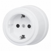 Накладная розетка с заземлением Bironi Лизетта пластик белый