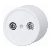 Накладная розетка R/TV-Sat Bironi Лизетта проходная пластик белый