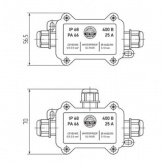 Коробка распределительная Fortisflex герметичная MG Box S-4 4 выхода 400В черный IP68