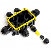 Коробка распаячная LD526 140х100х36 водонепроницаемая 6 выходов 450В черная IP68 Feron