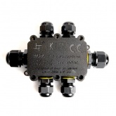 Коробка распаячная LD526 140х100х36 водонепроницаемая 6 выходов 450В черная IP68 Feron