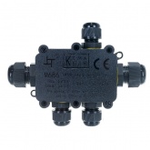 Коробка распаячная LD525 140х100х36 водонепроницаемая 5 выходов 450В черная IP68 Feron