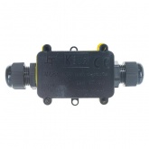 Коробка распаячная Stekker LD522 125х55х36 водонепроницаемая 2 выхода 450В черная IP68