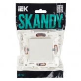 Переключатель перекрестный одноклавишный ИЭК SKANDY SK-V03W 10А арктический белый