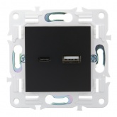 Розетка для зарядки ИЭК SKANDY SK-R13Bl USB A+С 18Вт черный