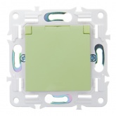 Розетка с заземлением ИЭК SKANDY SK-R11M 16А шторки крышка IP44 мятный