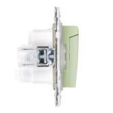 Розетка с заземлением ИЭК SKANDY SK-R11M 16А шторки крышка IP44 мятный