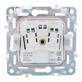 Розетка с заземлением ИЭК SKANDY SK-R11M 16А шторки крышка IP44 мятный
