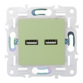 Розетка для зарядки ИЭК SKANDY SK-R15M USB A+A 3,1А мятный