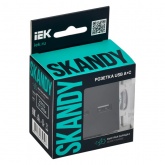 Розетка для зарядки ИЭК SKANDY SK-R13M USB A+С 18Вт мятный