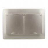 Розетка 2-я с заземлением в сборе ИЭК SKANDY SK-R12Sh 16А шторки крышка IP44 шампань