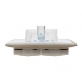 Розетка 2-я с заземлением в сборе ИЭК SKANDY SK-R12Sh 16А шторки крышка IP44 шампань