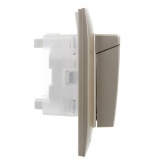 Розетка 2-я с заземлением в сборе ИЭК SKANDY SK-R12Sh 16А шторки крышка IP44 шампань