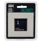 Рамка 1 пост ИЭК SKANDY SK-F21W стекло арктический белый