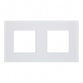 Рамка 2 поста ИЭК SKANDY SK-F22W стекло арктический белый