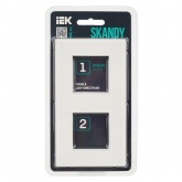 Рамка 2 поста ИЭК SKANDY SK-F22W стекло арктический белый