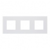 Рамка 3 поста ИЭК SKANDY SK-F23W стекло арктический белый
