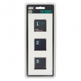 Рамка 3 поста ИЭК SKANDY SK-F23W стекло арктический белый