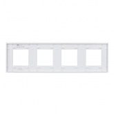 Рамка 4 поста ИЭК SKANDY SK-F24W стекло арктический белый