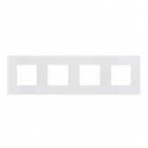 Рамка 4 поста ИЭК SKANDY SK-F24W стекло арктический белый