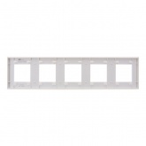 Рамка 5 постов ИЭК SKANDY SK-F25W стекло арктический белый