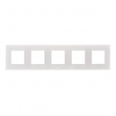 Рамка 5 постов ИЭК SKANDY SK-F25W стекло арктический белый