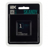 Рамка 1 пост ИЭК SKANDY SK-F21Bl стекло черный