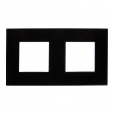 Рамка 2 поста ИЭК SKANDY SK-F22Bl стекло черный