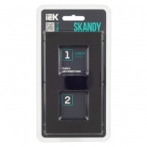 Рамка 2 поста ИЭК SKANDY SK-F22Bl стекло черный