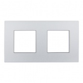 Рамка 2 поста ИЭК SKANDY SK-F32S металл серебряный
