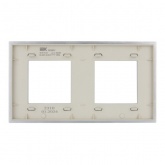 Рамка 2 поста ИЭК SKANDY SK-F32S металл серебряный