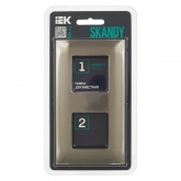 Рамка 2 поста ИЭК SKANDY SK-F32N металл никель