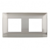 Рамка 2 поста ИЭК SKANDY SK-F32N металл никель