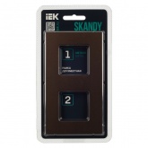Рамка 2 поста ИЭК SKANDY SK-F32Br металл шоколад