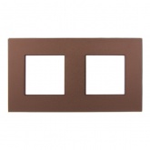 Рамка 2 поста ИЭК SKANDY SK-F32Br металл шоколад