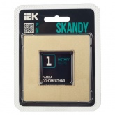 Рамка 1 пост ИЭК SKANDY SK-F31Sh металл шампань
